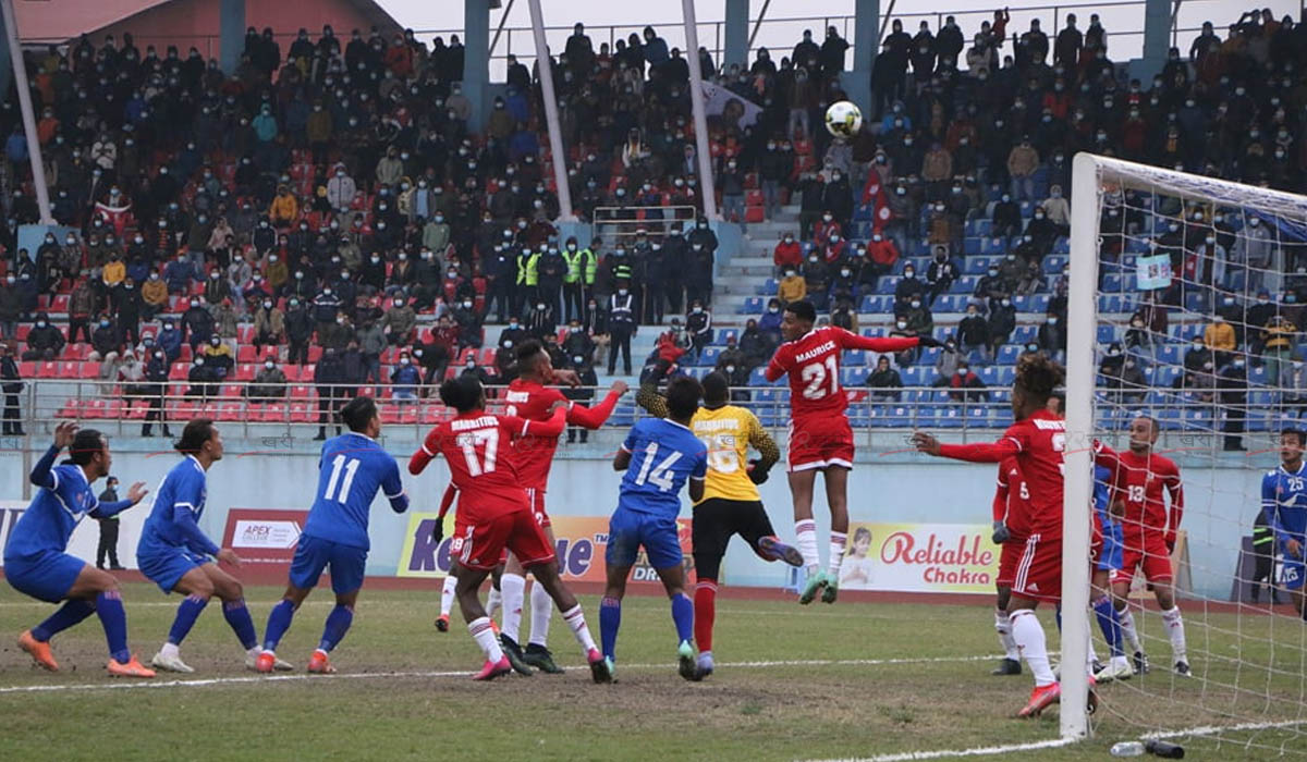 बिजुली गएपछि नेपाल र मोरिससबीचको खेल १० मिनेट अवरुद्ध